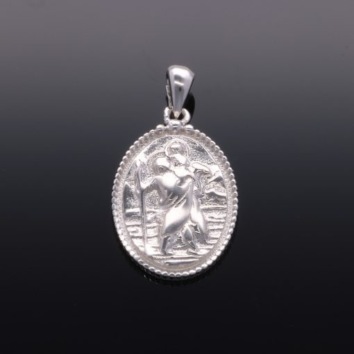 Szent Kristóf medál - domború,  választható ezüst anker lánccal