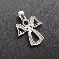 Angyal medál cirkónia kövekkel