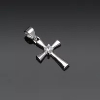 Ezüst Kereszt medál egy kővel