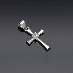 Ezüst Kereszt medál egy kővel