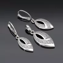 Görög stílusú medál és fülbevaló szett