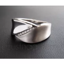 Fényes-Matt Ezüst gyűrű Cirkónia hullámmal