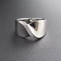 Extra Fényes Ezüst gyűrű Cirkónia hullámmal