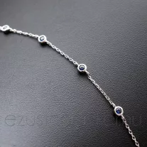 Kék Cirkónia  Butonos ezüst karkötő