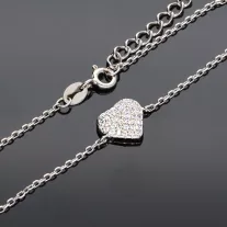 Köves szív Ezüst karkötő