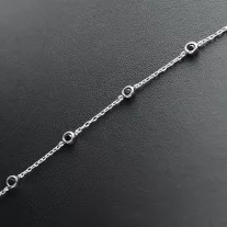 Fekete Cirkónia  Butonos ezüst karkötő