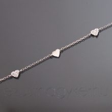 Cirkónia Szív Ezüst karkötő