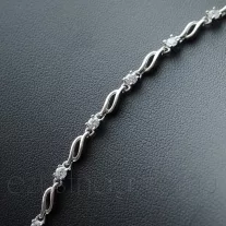 Fehér Köves hullám ezüst karkötő