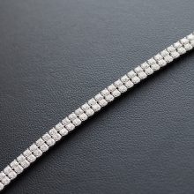 Két soros, végig köves ezüst tenisz karkötő 