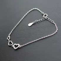 Tripla Szív ezüst karkötő