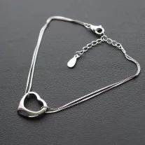 Asszimetrikus Szív ezüst karkötő