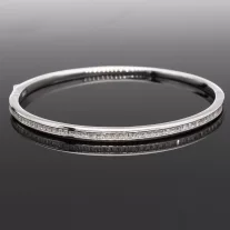   Bagett cirkónia köves merev Ezüst karkötő - Kisebb méret!