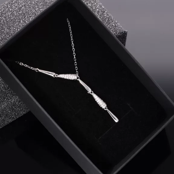 5 csepp-cirkónia Y lánc