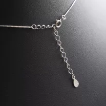 Rózsaszín Cirkónia szív medál nyakláncon - 7mm