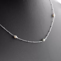 Gyöngyös-bogyós ezüst nyaklánc