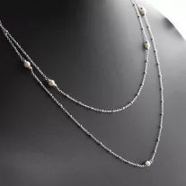 Gyöngyös-bogyós ezüst nyaklánc