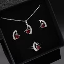 Csepp Rubin modern Ezüst garnitúra