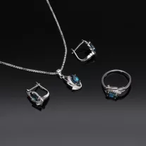 Leveles London Topáz ezüst garnitúra