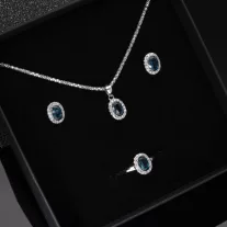 Klasszikus London Topáz ezüst garnitúra