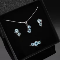 Modern Kerek Topáz ezüst garnitúra