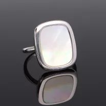 Modern-Szögletes Gyöngyház ezüst gyűrű