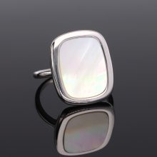 Modern-Szögletes Gyöngyház ezüst gyűrű