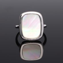 Modern-Szögletes Gyöngyház ezüst gyűrű