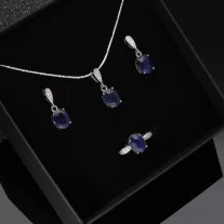 Ovál Zafír köves Ezüst garnitúra