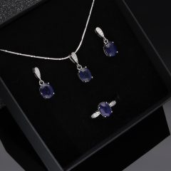 Ovál Zafír köves Ezüst garnitúra