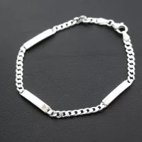 Pancer ezüst karkötő 3 lap betéttel