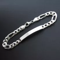 Figaro karkötő ezüst lap betéttel - 7mm