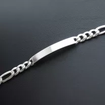 Figaro karkötő ezüst lap betéttel - 7mm