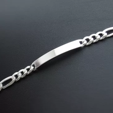Figaro karkötő ezüst lap betéttel - 7mm