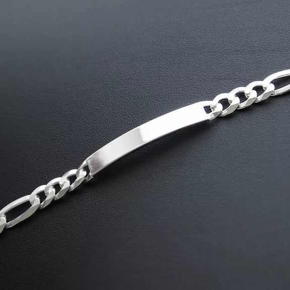 Figaro karkötő ezüst lap betéttel - 7mm
