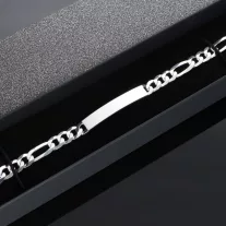 Figaro karkötő ezüst lap betéttel - 7mm