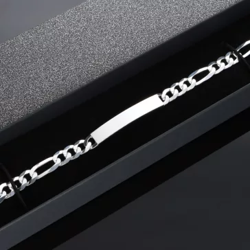Figaro karkötő ezüst lap betéttel - 7mm