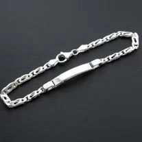 Charles karkötő ezüst lap betéttel - 5mm