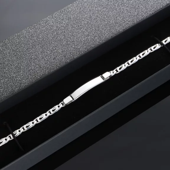 Charles karkötő ezüst lap betéttel - 5mm