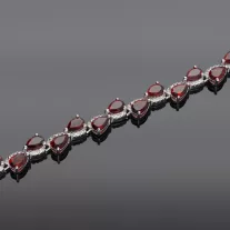 Csepp Gránát köves ezüst karkötő- cirkóniával