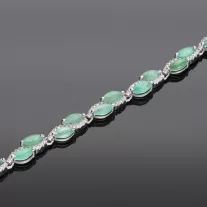 Smaragd köves ezüst karkötő-cirkóniával