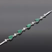  Csepp Smaragd köves ezüst karkötő-cirkóniával