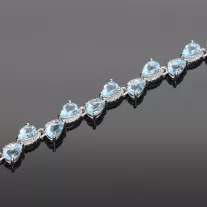 Topáz köves ezüst karkötő- cirkóniával