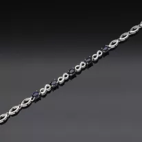  Ovál Zafír köves ezüst karkötő - Végtelen