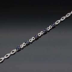  Ovál Zafír köves ezüst karkötő - Végtelen