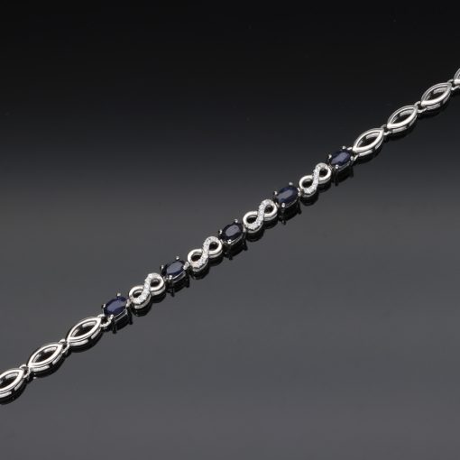  Ovál Zafír köves ezüst karkötő - Végtelen