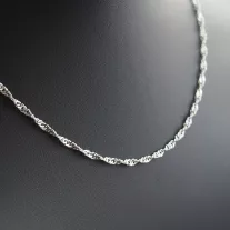 Széles Szingapúri csavart ezüst nyaklánc - 3mm