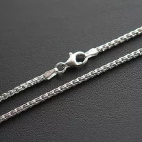  Ezüst duplakocka lánc - 2x2 mm