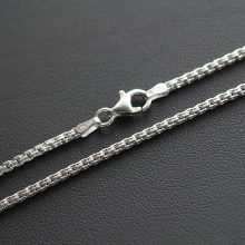  Ezüst duplakocka lánc - 2x2 mm