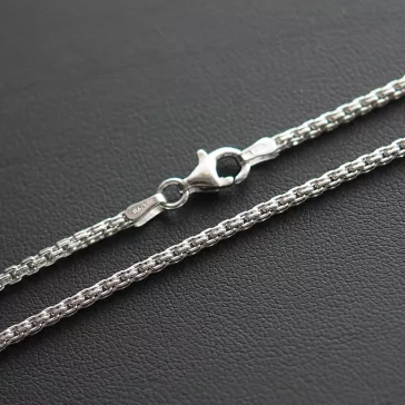  Ezüst duplakocka lánc - 2x2 mm